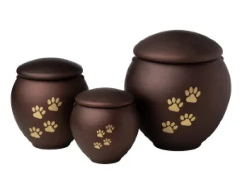Pet-special-brown-pet-metal-urn-with-golden-paws-by-bcp-300x300